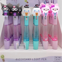 Caneta Gel Ponta Fina com Luz LED e Glitter Quicksand Sanrio Turma Hello - loja online