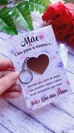 10 CHAVEIRO CORAÇÃO ESPELHADO - DIA DAS MÃES - comprar online