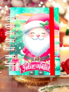 MINI CADERNO COLORIDO SEM PAUTA - LEMBRANCINHA DE NATAL -  PAPELARIA PERSONALIZADA - AMORCOMDETALHES