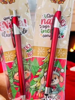 MARCA PÁGINA COM CANETA ESFEROGRÁFICA TOUCH - BRINDES NATALINOS