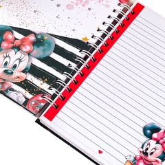 CADERNO UNIVERSITÁRIO MINNIE AQUARELA -  PAPELARIA PERSONALIZADA - AMORCOMDETALHES
