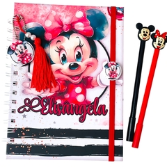 CADERNO UNIVERSITÁRIO MINNIE AQUARELA