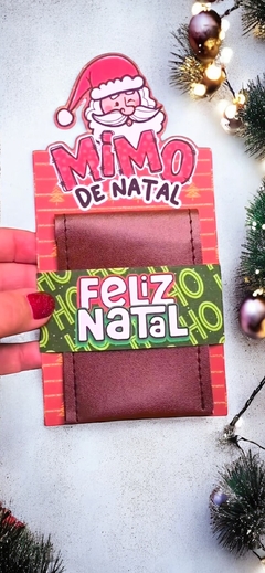 PORTA CARTÃO COURINO- LEMBRANCINHA DE NATAL