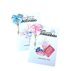 CARD COMO REZAR O TERÇO - LEMBRANCINHA BATIZADO