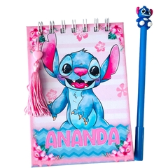 CADERNO UNIVERSITÁRIO - STITCH -  PAPELARIA PERSONALIZADA - AMORCOMDETALHES