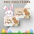 Tags para Páscoa com ilustrações de coelhos e a frase "Feliz Páscoa".