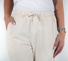 CALÇA JOGGER LINHO NATURAL DONNA na internet