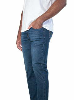 Calça Jeans Slim Megaflex Estonado escuro - comprar online
