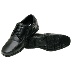 Sapato Masculino Social Confort Anti-stress Ortopedico 5070P Couro Preto