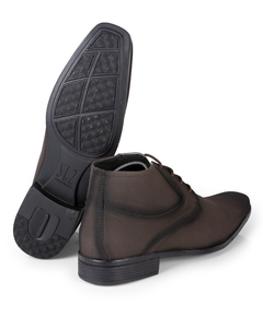 Bota Social Masculina 1090 Nobuck Café - Talmidim Roupas e Acessórios