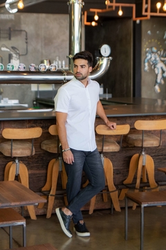 CAMISA MASCULINA MC SLIM OXFORD BRANCA - comprar online