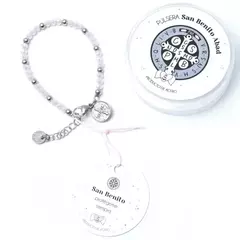 Pulsera Acero San Benito Abad ( rojo/transp./rosa) - comprar online
