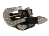 Cinto Feminino Country Com Fivela, Passador, Ponteira e Apliques de Strass.