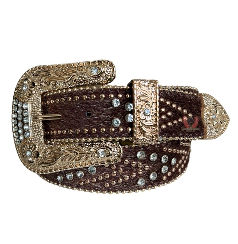 Cinto Country Feminino De pelo sintético com Strass e Pedrarias JC09