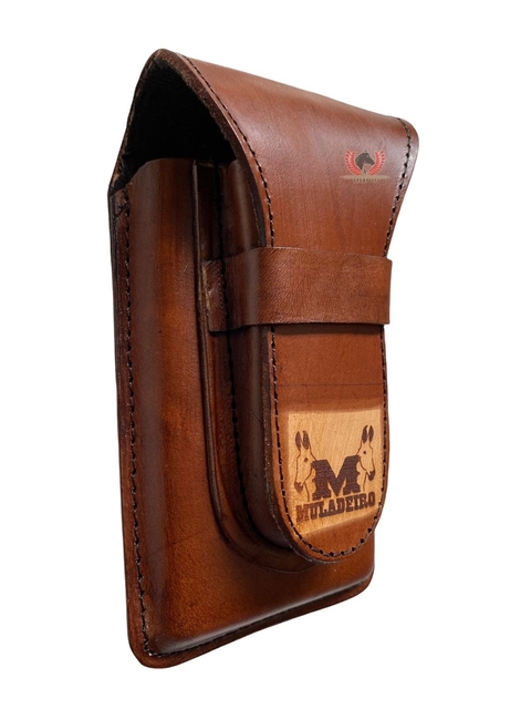 Bainha de couro para Canivete e Celular Muladeiro C22
