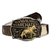 Cinto Country Unissex de Pelo Natural Com Fivela Mangalarga Marchador Sc29
