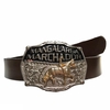 Cinto Country Unissex Com Fivela Mangalarga Marchador Prata Sc29