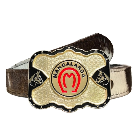 Cinto Country De Pelo Natural com Fivela Mangalarga Marchador