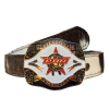 Cinto Country Unissex De Pelo Natural Com Fivela Pbr Sc32