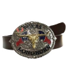Cinto Country Masculino com Fivela Texas Longhorn SC42