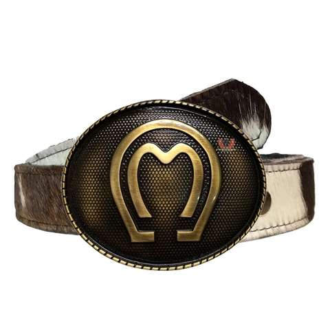 Cinto Country Unissex de Pelo Natural com Fivela Mangalarga Marchador SC72