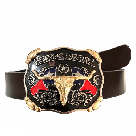 Cinto Country Unissex Com Fivela Texas Farm SC73