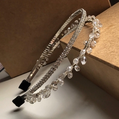 Tiara dupla strass