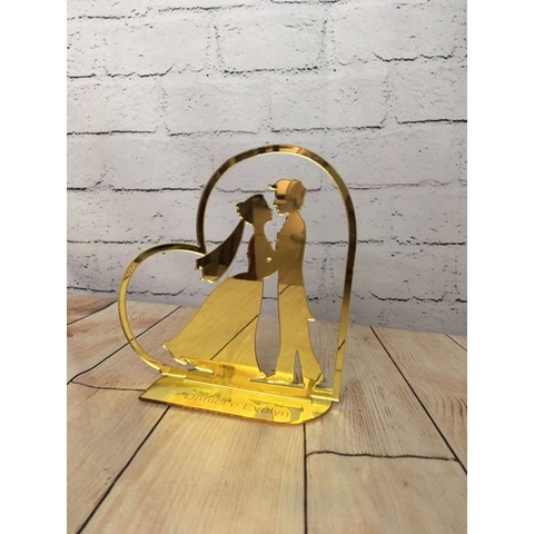 Topo de bolo de casamento em Acrílico