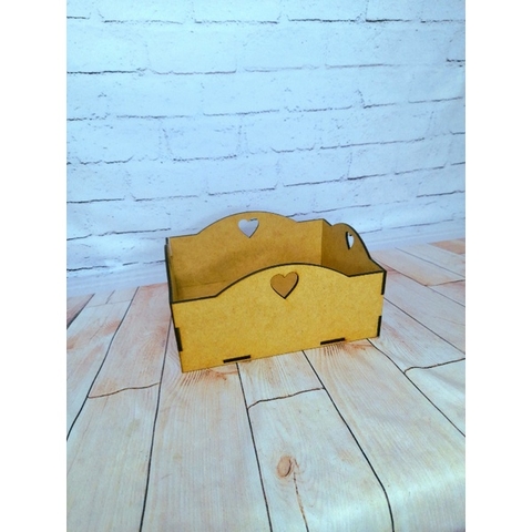 Bandeja de coração pequena de mdf