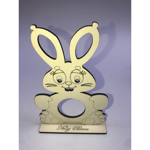 kit 10 Lembrancinha Porta Bombom Coelho da Páscoa Mdf Branco e mdf cru