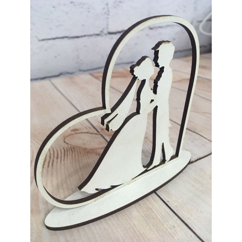 Kit 30 lembrancinhas - Casal MDF Branco