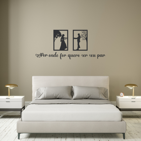 Kit 3 Quadros decorativo grandes de casal MDF Preto C/Dupla Face