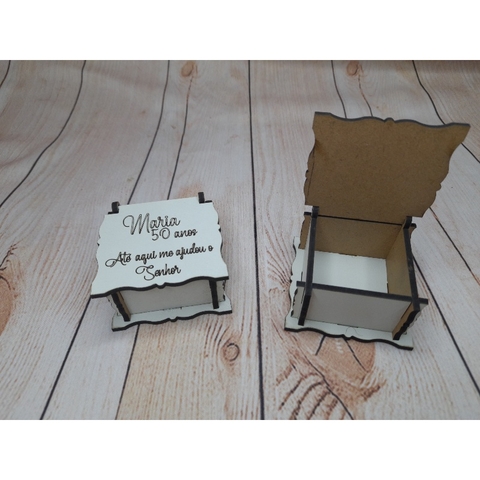 kit 100 Caixas pequenas personalizadas de MDF branco