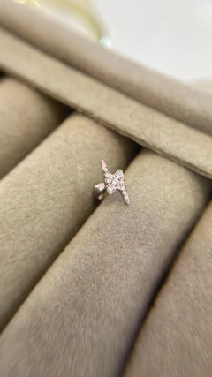 Piercing Labret Titânio Raio Zircônia