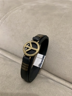 Pulseira de Couro Paz na internet