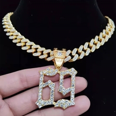 Corrente 6ix9ine ice cuban gold cravejada