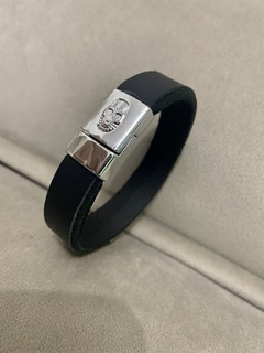 Pulseira de Couro Fé + Força + Coragem - Loja do Bart Pulseiras