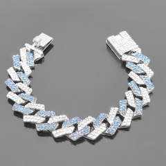 Pulseira Dubai ice blue cravejada de diamante
