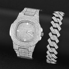 Kit Miami - corrente ice cuban Miami + relógio cravejado ice + pulseira cravejada na internet