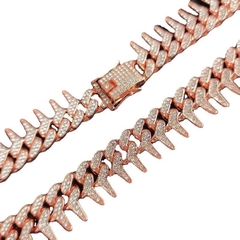 Corrente shark ice cuban rose cravejada - comprar online
