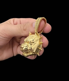 Cordão Dubai com Pingente Pitbull Banhado a Ouro 18k - Loja do Bart Pulseiras