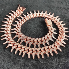 Corrente shark ice cuban rose cravejada