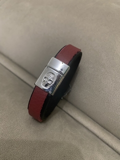 Pulseira de Couro Fé Prata - comprar online