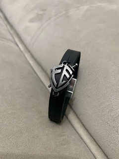 Pulseira de couro com Pingente Fé - comprar online