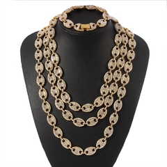 Corrente ice cuban justin bieber Gold cravejada - comprar online