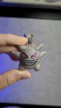 Corrente ice cuban Pokemon Gengar cravejada Diamond - Loja do Bart Pulseiras