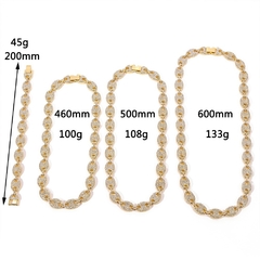 Corrente ice cuban justin bieber Gold cravejada - Loja do Bart Pulseiras