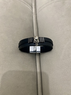 Pulseira de Couro Caveira Silver - comprar online