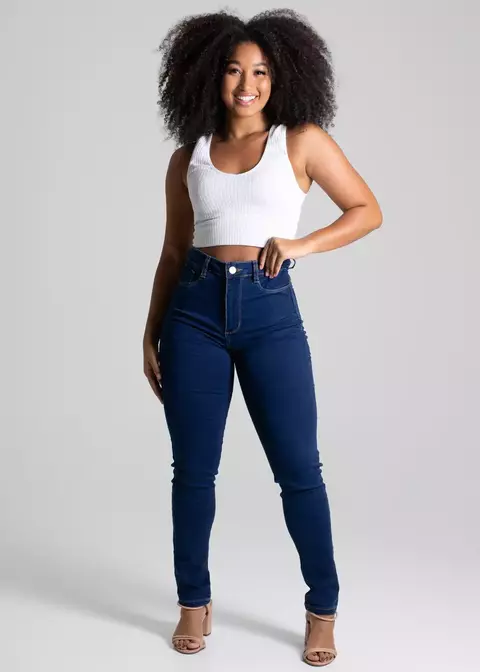 Calça Jeans Feminina Super Lipo Com Cinta Compressora Sawary Jeans
