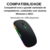 Mouse Sem Fio Recarregável Wireless Led Rgb Ergonômico Cor Preto - loja online